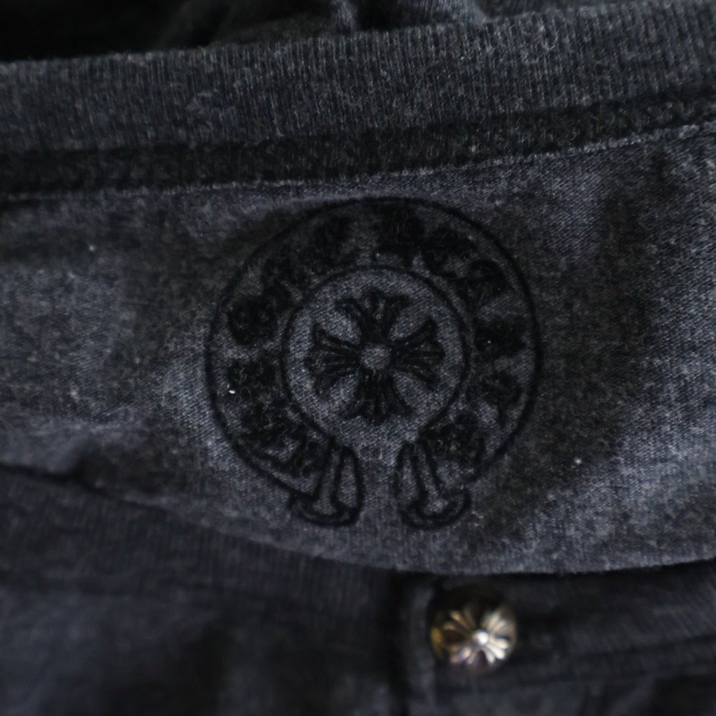 CHROME HEARTS(クロムハーツ) OLD オールド クロスボールボタン ヘンリーネック長袖カットソーTシャツ グレー