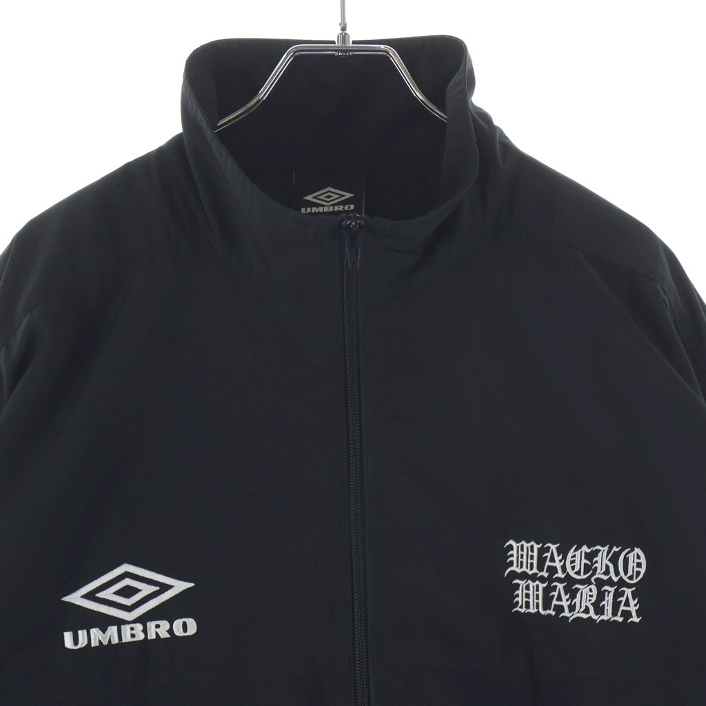 WACKO MARIA(ワコマリア) 26SS ×UMBRO TRACK JACKET TYPE1 アンブロ フロント刺繍 ジップアップ ナイロンジャケット ブラック 26SS-WMO-UB01