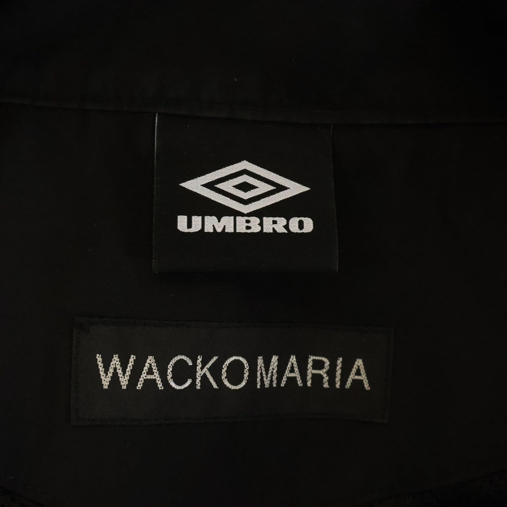 WACKO MARIA(ワコマリア) 26SS ×UMBRO TRACK JACKET TYPE1 アンブロ フロント刺繍 ジップアップ ナイロンジャケット ブラック 26SS-WMO-UB01