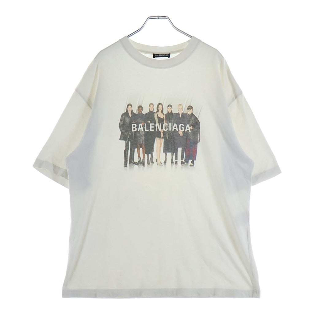 BALENCIAGA(バレンシアガ) 20SS リアルバレンシアガ フロントプリント クルーネック半袖カットソーTシャツ ホワイト 612966 TIV47