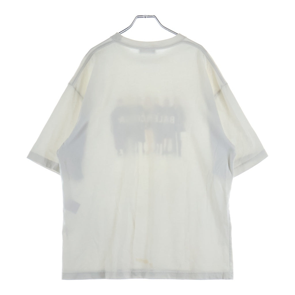 BALENCIAGA(バレンシアガ) 20SS リアルバレンシアガ フロントプリント クルーネック半袖カットソーTシャツ ホワイト 612966 TIV47