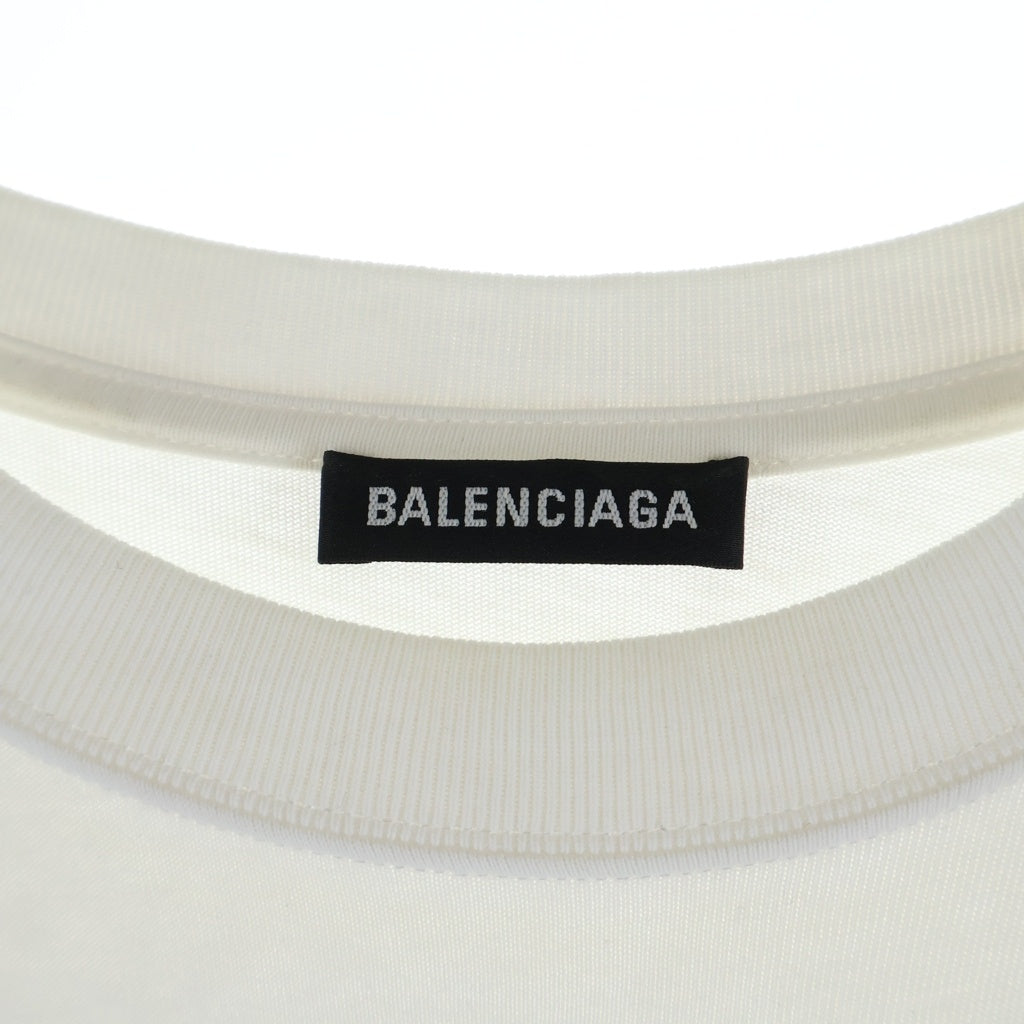 BALENCIAGA(バレンシアガ) 20SS リアルバレンシアガ フロントプリント クルーネック半袖カットソーTシャツ ホワイト 612966 TIV47