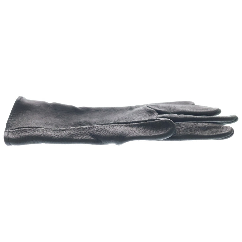 CHROME HEARTS(クロムハーツ) GLOVE レザーグローブ ホースシューロゴボタンレザー手袋 ブラック