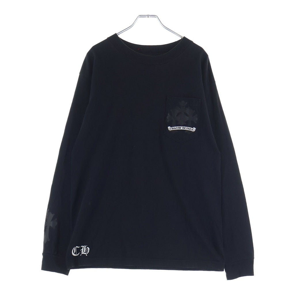 CHROME HEARTS(クロムハーツ) CH TSHRT/3 セメタリークロスプリントロングスリーブ Tシャツ カットソー ブラック
