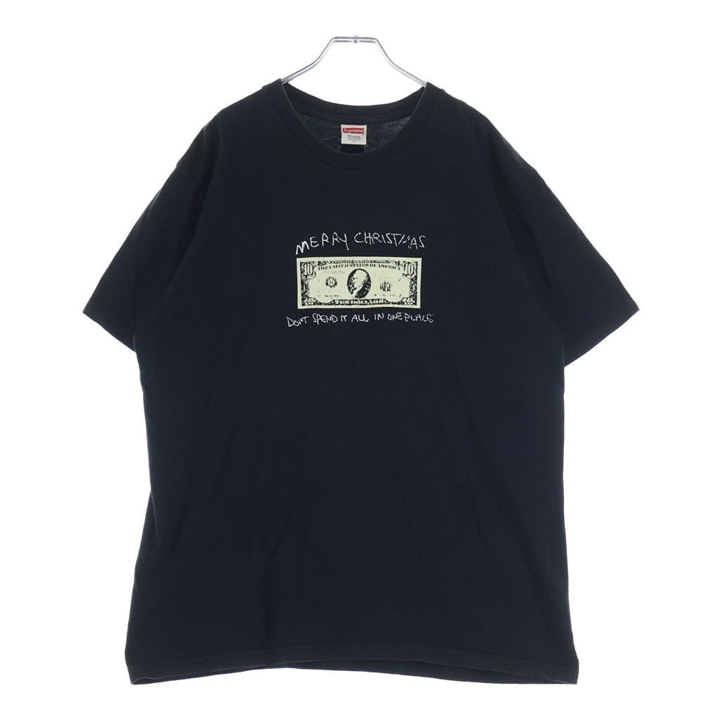 SUPREME(シュプリーム) 21AW Spend It Tee ドルグラフィックプリント半袖Tシャツ ブラック カットソー