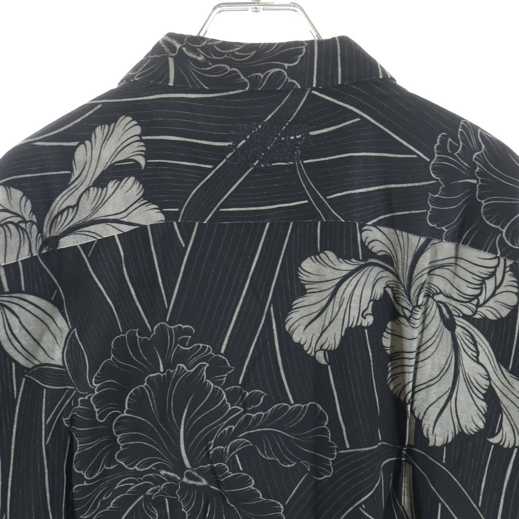 BUDSPOOL(バッズプール) ×GAKKIN 菖蒲華 HAWAIIAN SHIRT ガッキン ハワイアン 半袖シャツ ブラック
