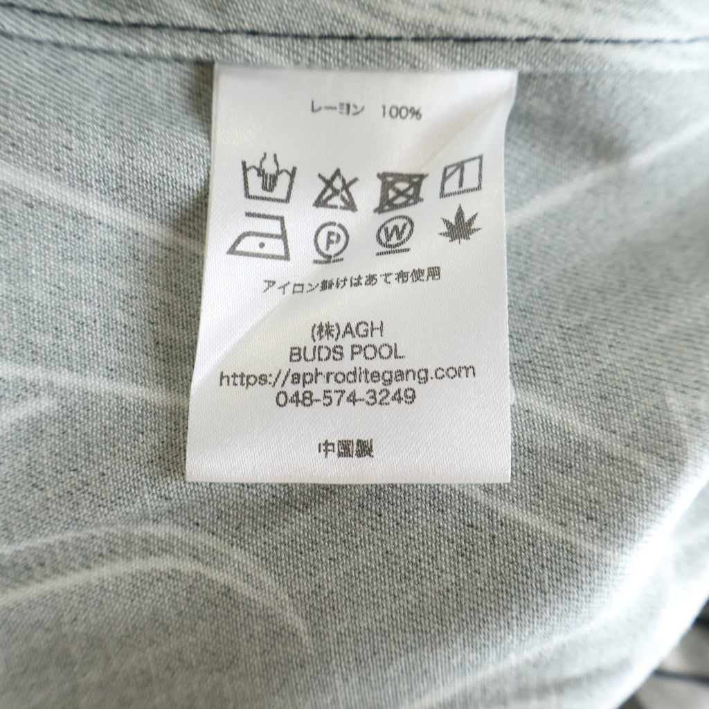 BUDSPOOL(バッズプール) ×GAKKIN 菖蒲華 HAWAIIAN SHIRT ガッキン ハワイアン 半袖シャツ ブラック