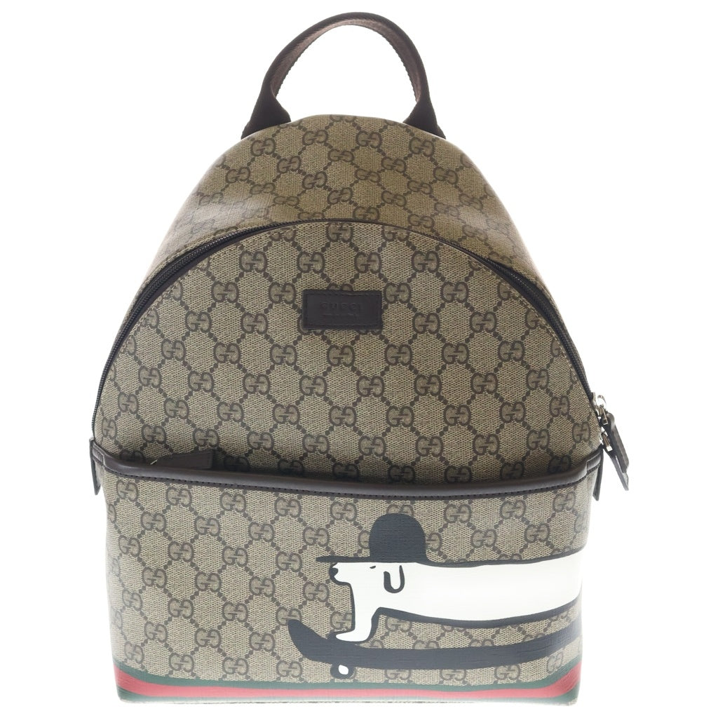 GUCCI(グッチ) GGスプリーム チルドレンズドッグ レザー バックパック リュックサック ベージュ 782708 レディース