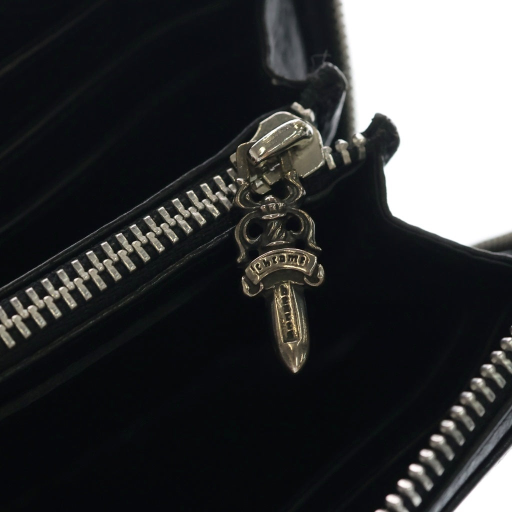 CHROME HEARTS(クロムハーツ) REC F ZIP PLANE ラウンドジップ レザーウォレット 財布 ブラック