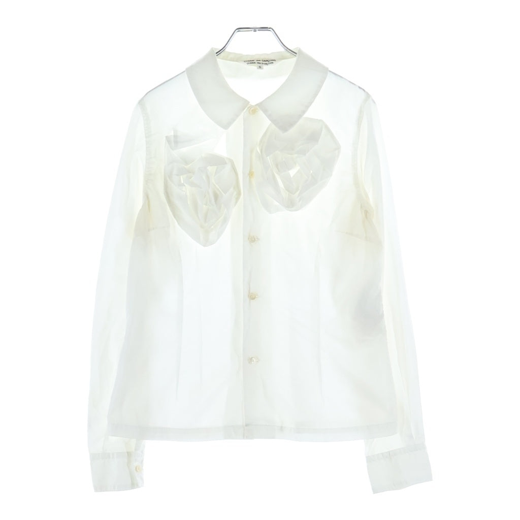 COMME des GARCONS(コムデギャルソン) 24AW ティアードフリルポリエステル 長袖シャツブラウス レディース ホワイト RN-B005