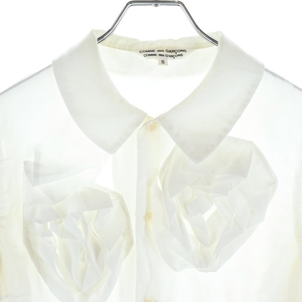 COMME des GARCONS(コムデギャルソン) 24AW ティアードフリルポリエステル 長袖シャツブラウス レディース ホワイト RN-B005
