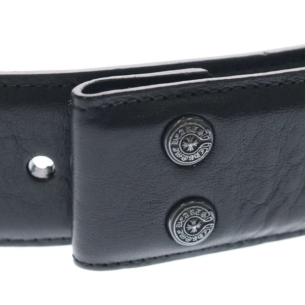 CHROME HEARTS(クロムハーツ) 1.5 STRAP 1.5インチ ホースシューリベッツ レザーベルトストラップ ブラック 28