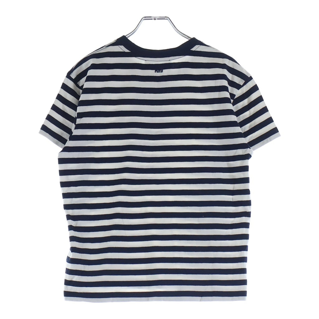 ami paris(アミパリス) ロゴ刺繍 ボーダーTシャツ カットソー ホワイト/ネイビー UTS013.074 レディース