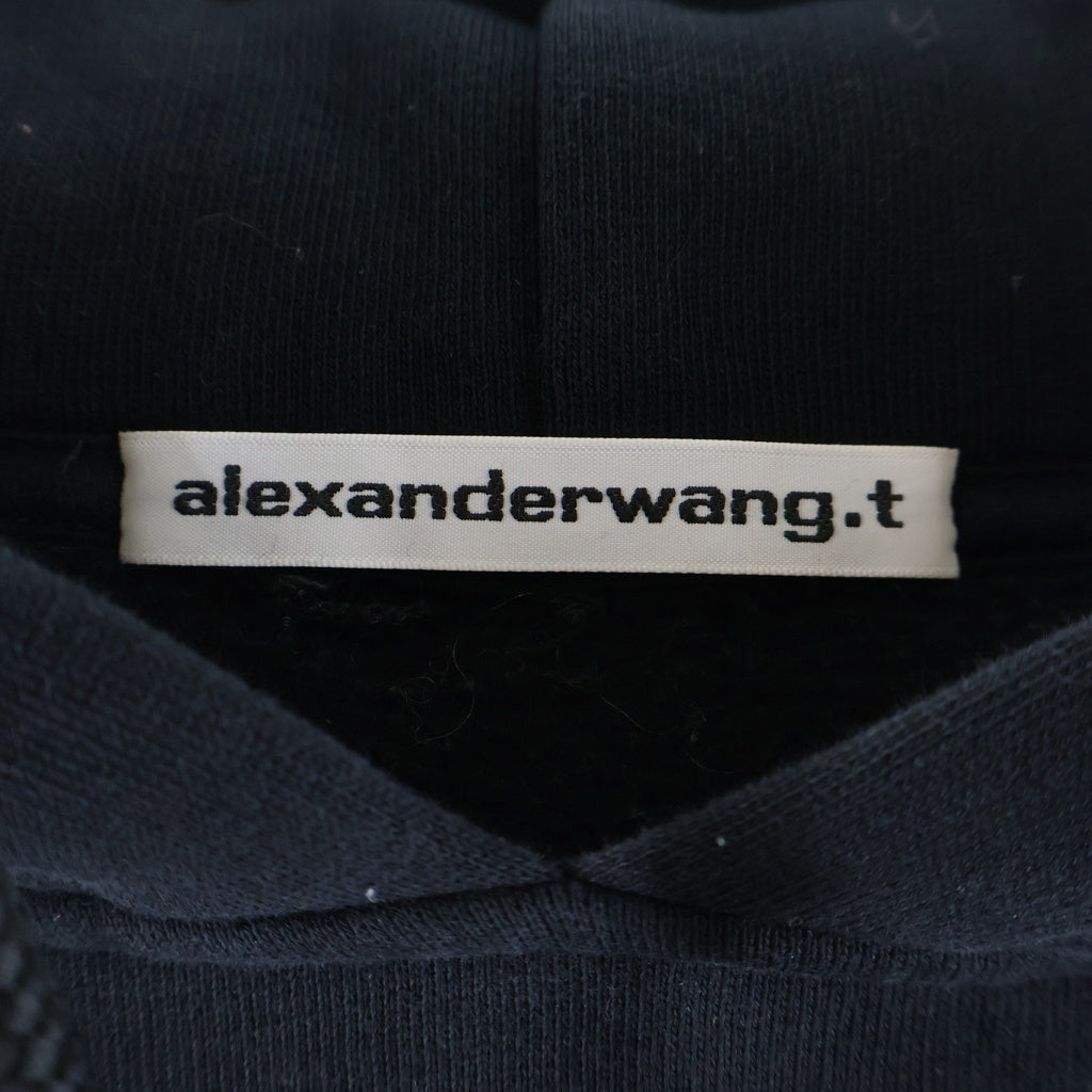 ALEXANDER WANG(アレキサンダーワン) クロップド丈 プルオーバーパーカー ブラック CA00985 レディース