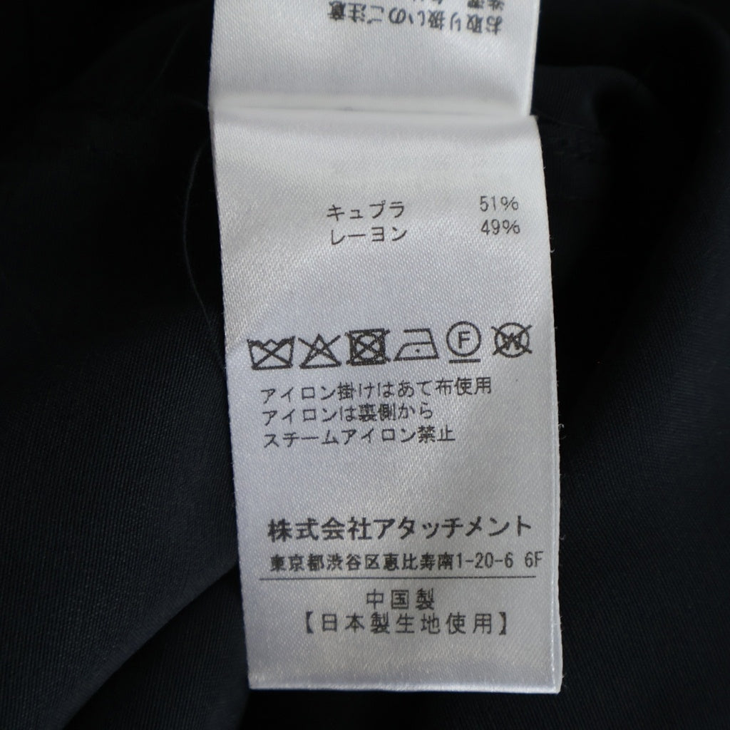 ATTACHMENT(アタッチメント) CU/RY FIBRIL TAFFETA PATCH POCKET L/S SHIRT 長袖シャツ ブラック
