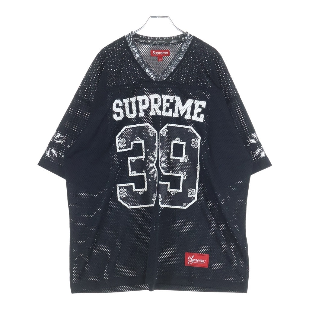 SUPREME(シュプリーム) 25SS Bandana Football Jersey バンダナフットボール メッシュ半袖Tシャツ ブラック