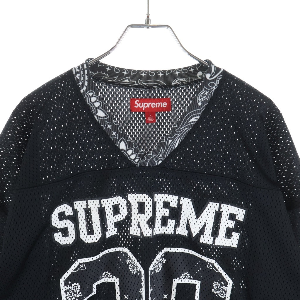 SUPREME(シュプリーム) 25SS Bandana Football Jersey バンダナフットボール メッシュ半袖Tシャツ ブラック