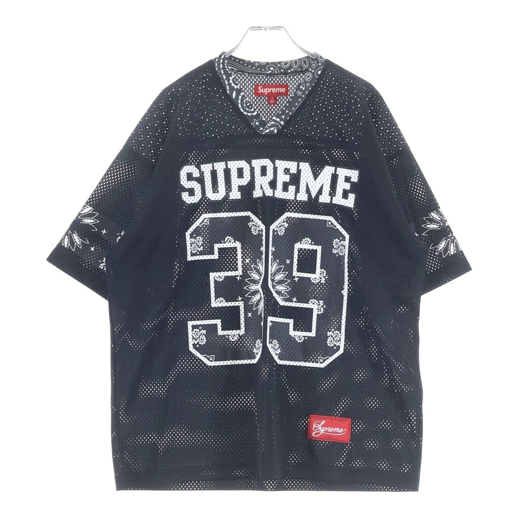 SUPREME(シュプリーム) 25SS Bandana Football Jersey バンダナフットボール メッシュ半袖Tシャツ ブラック