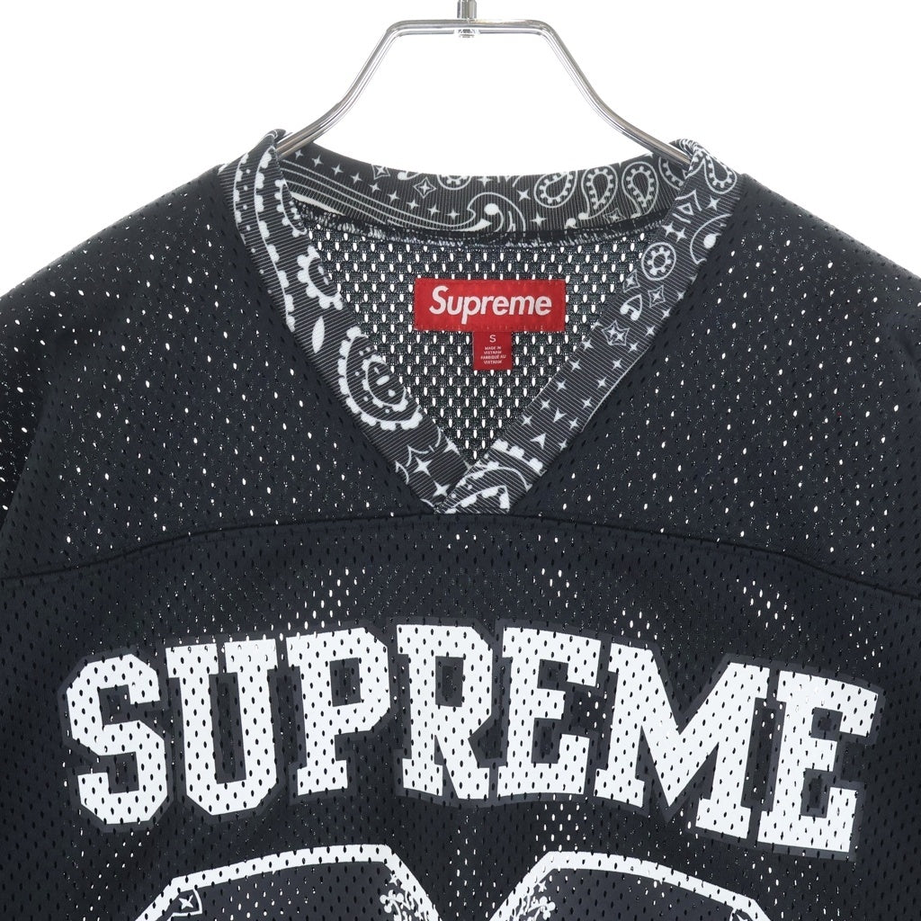SUPREME(シュプリーム) 25SS Bandana Football Jersey バンダナフットボール メッシュ半袖Tシャツ ブラック