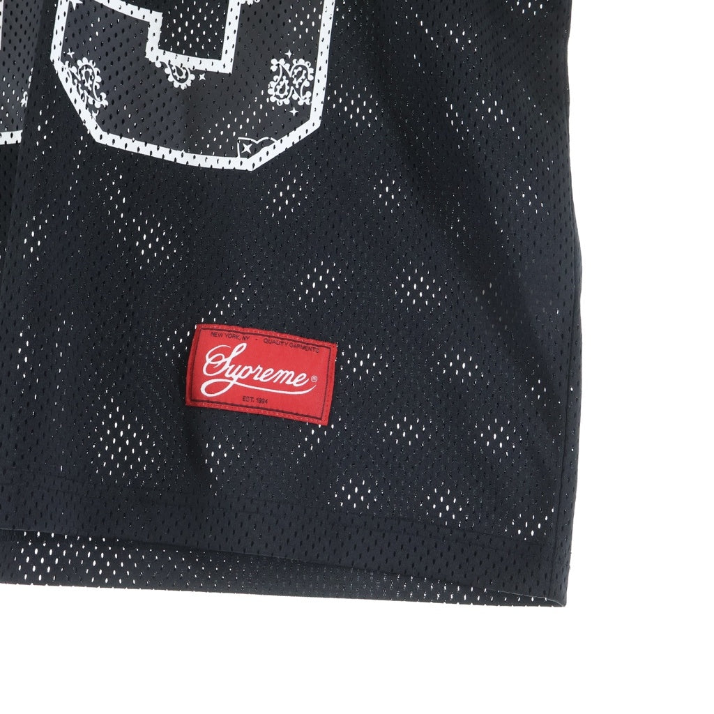 SUPREME(シュプリーム) 25SS Bandana Football Jersey バンダナフットボール メッシュ半袖Tシャツ ブラック