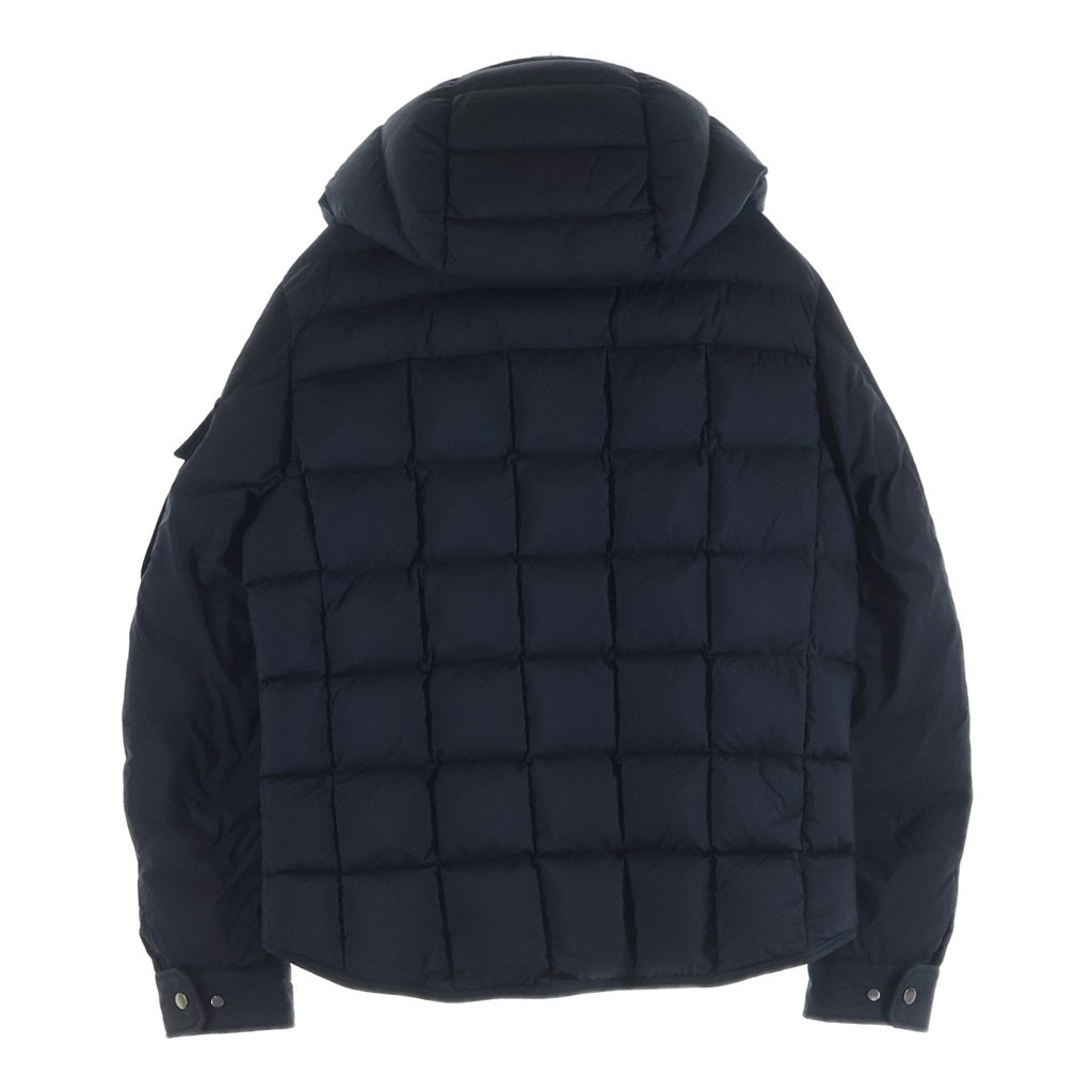 MONCLER(モンクレール) 24AW BARBUSTEL GIUBBOTTO レザーロゴワッペン ダウンジャケット ブラック J20911A00103 596K7