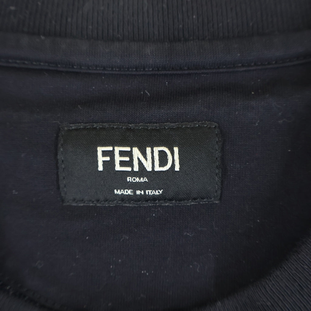 FENDI(フェンディ) FFロゴ ズッカ柄ポケット付き 半袖Tシャツ カットソー ブラック