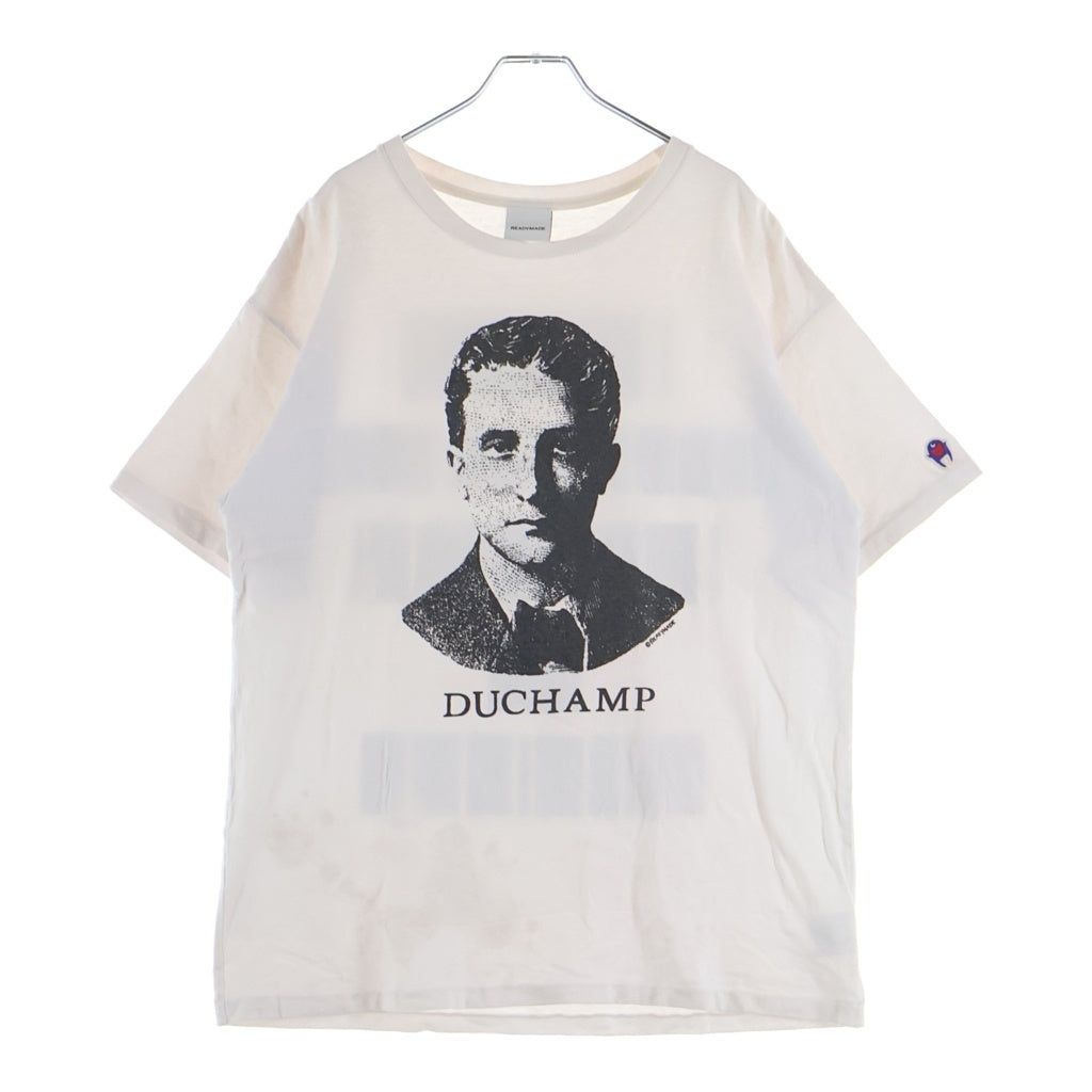 READY MADE(レディメイド) 21SS DUCHAMP T-SHIRT マルセル・デュシャン クルーネック半袖カットソーTシャツ ホワイト RE-CO-WH-00-00-141