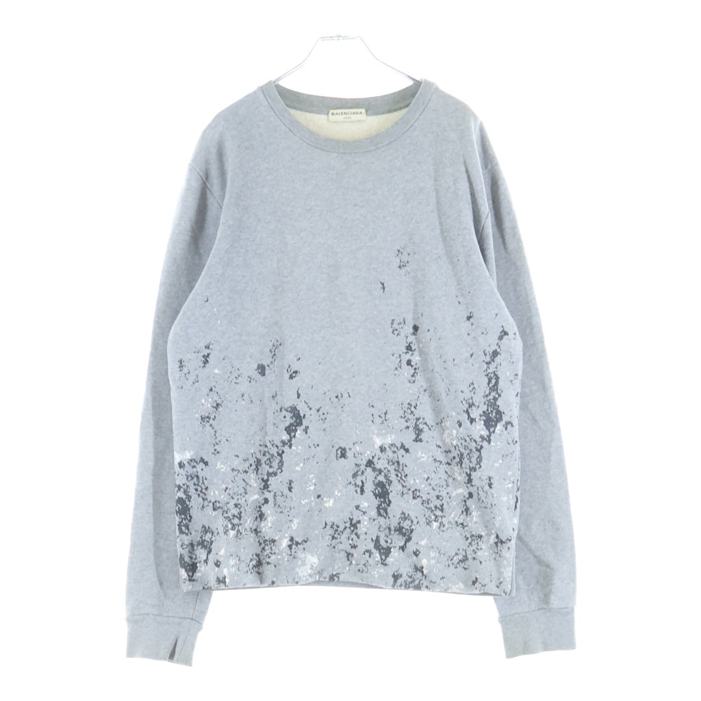 BALENCIAGA(バレンシアガ) 15AW ペイント加工 クルーネックスウェット トレーナー グレー 394093 TOK34