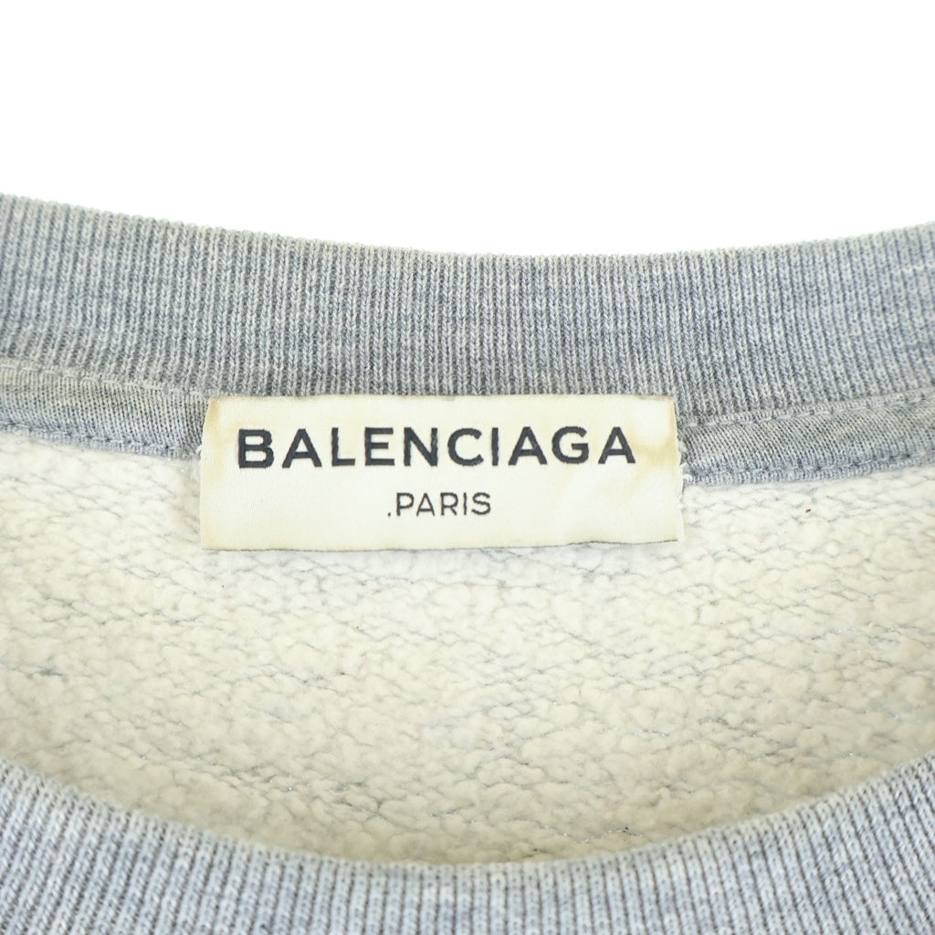 BALENCIAGA(バレンシアガ) 15AW ペイント加工 クルーネックスウェット トレーナー グレー 394093 TOK34