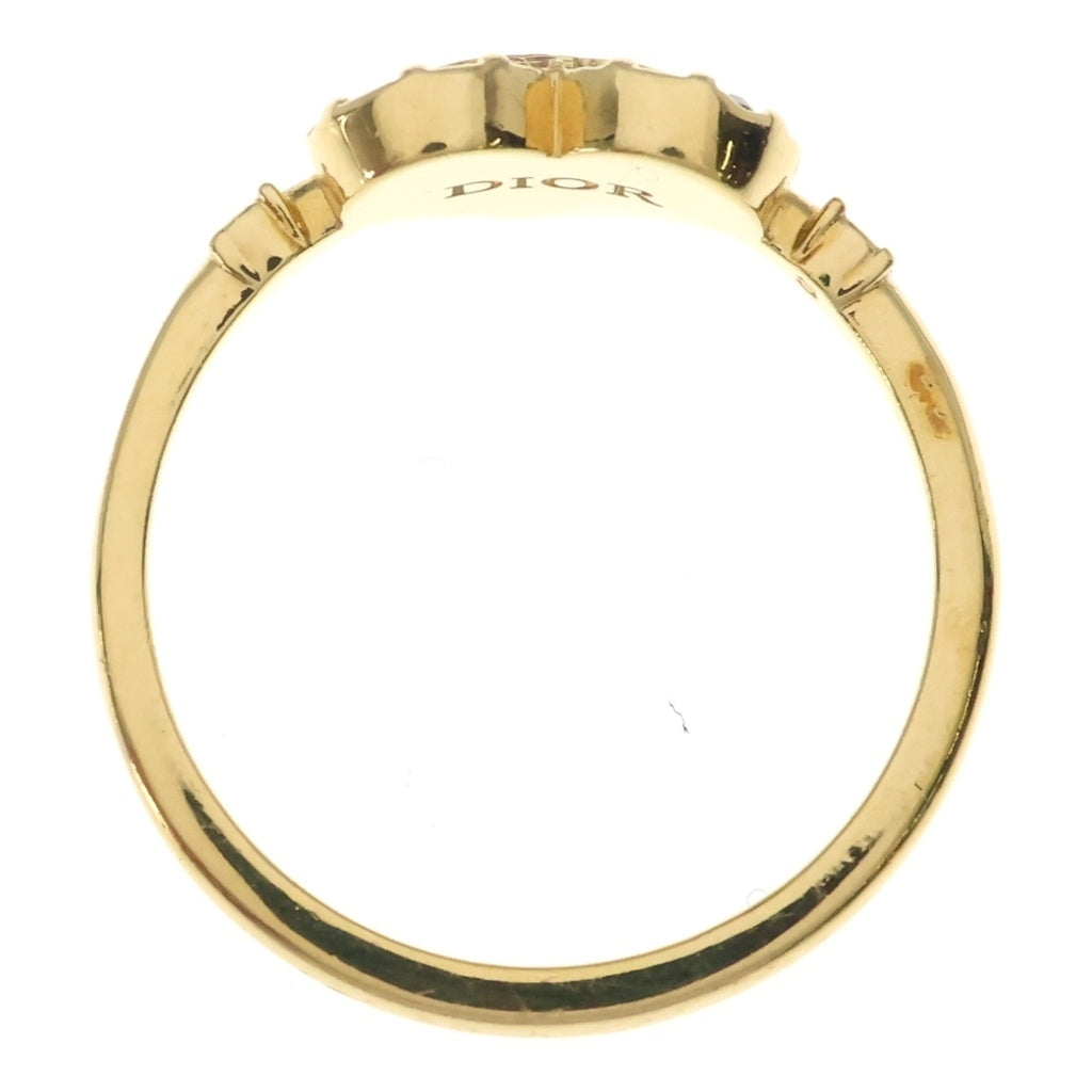 DIOR(ディオール) ラインストーン ハートモチーフリング ゴールド GP レディース