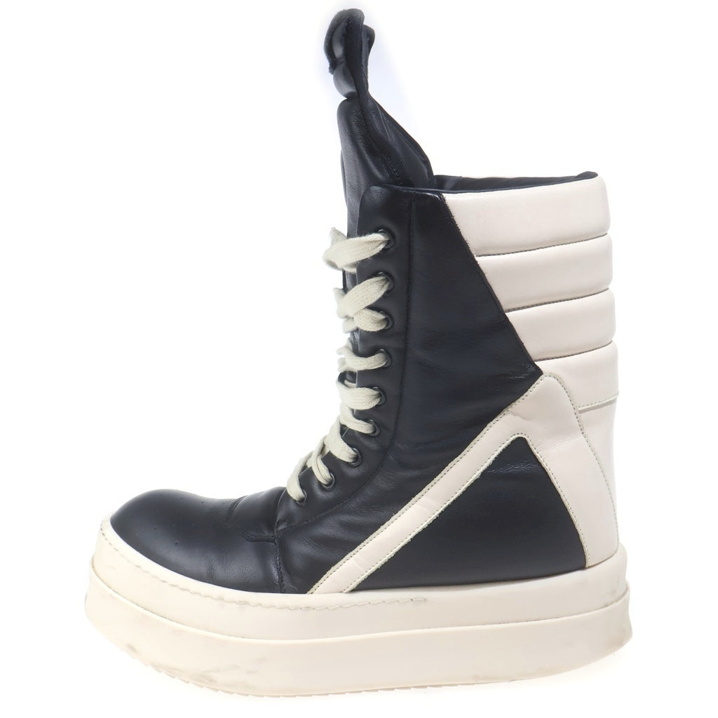 Rick Owens(リックオウエンス) Mega Geobasket Leather Sneakers メガジオバスケット レザー スニーカーズ 41 ブラック/ホワイト RU02D6855LCO