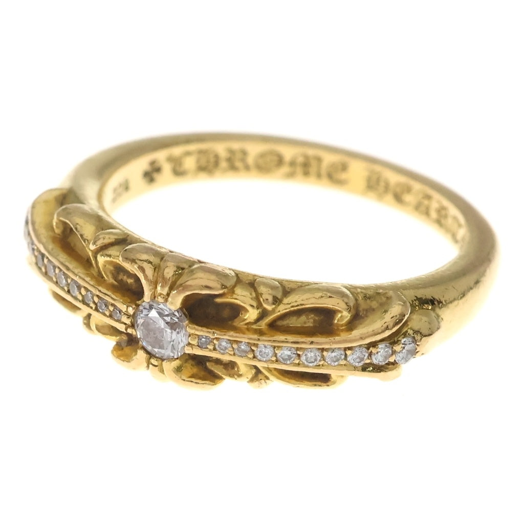 CHROME HEARTS(クロムハーツ) 22K BABYCLSC P/DIA ベイビークラシック フローラルクロスリング PAVEダイヤ ゴールド BCA055 レディース