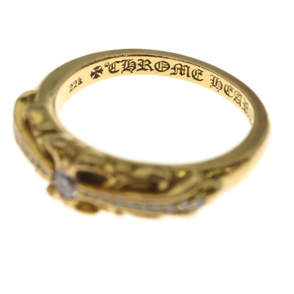 CHROME HEARTS(クロムハーツ) 22K BABYCLSC P/DIA ベイビークラシック フローラルクロスリング PAVEダイヤ ゴールド BCA055 レディース