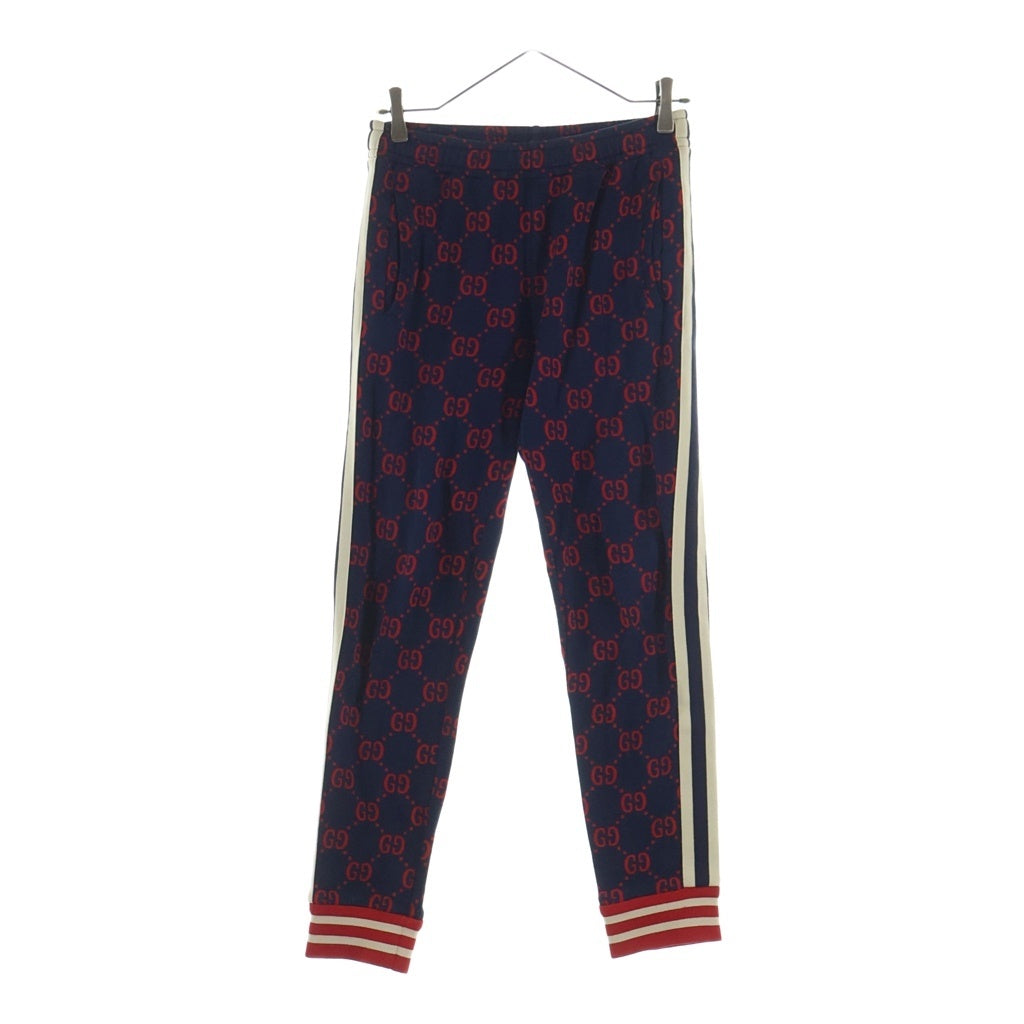 GUCCI(グッチ) 18SS GG Jacquard Sweat Pants GGジャカードスウェットテクニカルパンツ サイドシェリーライン総柄トラックパンツ レッド 496920 X9L13