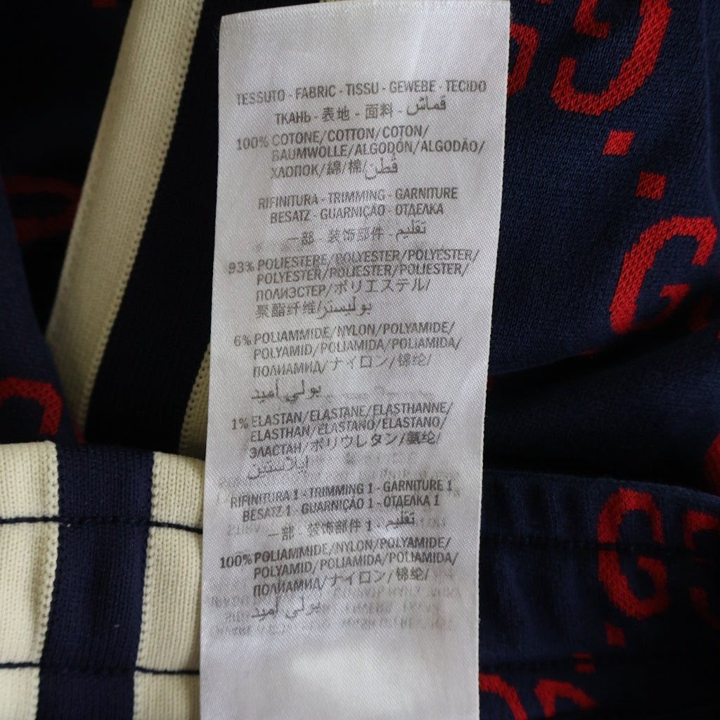 GUCCI(グッチ) 18SS GG Jacquard Sweat Pants GGジャカードスウェットテクニカルパンツ サイドシェリーライン総柄トラックパンツ レッド 496920 X9L13