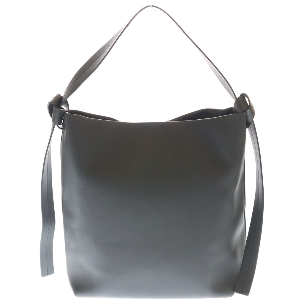 JIL SANDER(ジルサンダー) KNOT SHOPPER HOBO ノットレザー ミディアム バッグ レディース グレー
