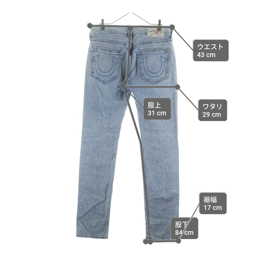 TRUE RELIGION(トゥルーレリジョン) ROCCO Relaxed Skinny リラックススキニーデニムパンツ ストレートパンツ インディゴ