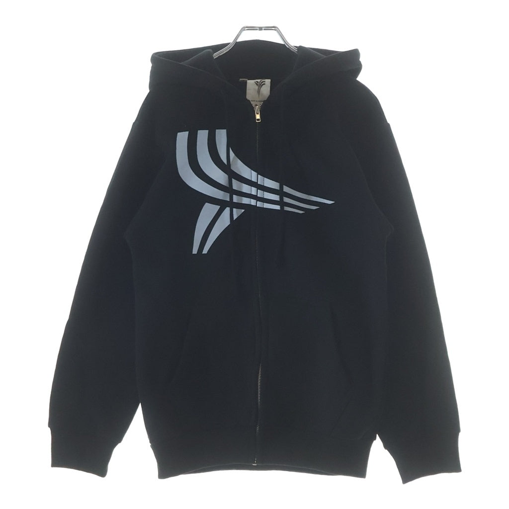 YORI SPORT(ヨリ スポーツ) JAPAN EXCLUSIVE 5 STRIPE ZIP UP ロゴプリントジップアップパーカー フーディー ブラック/ブルー