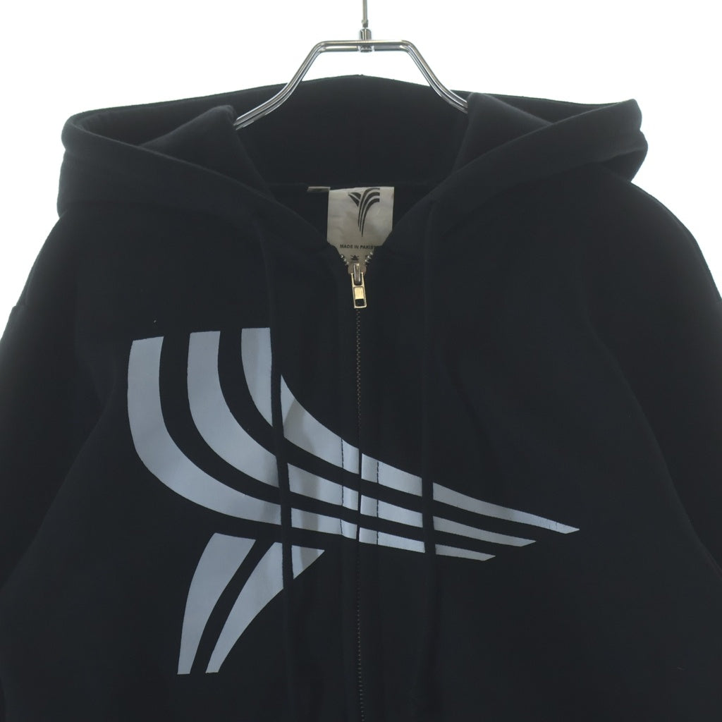 YORI SPORT(ヨリ スポーツ) JAPAN EXCLUSIVE 5 STRIPE ZIP UP ロゴプリントジップアップパーカー フーディー ブラック/ブルー
