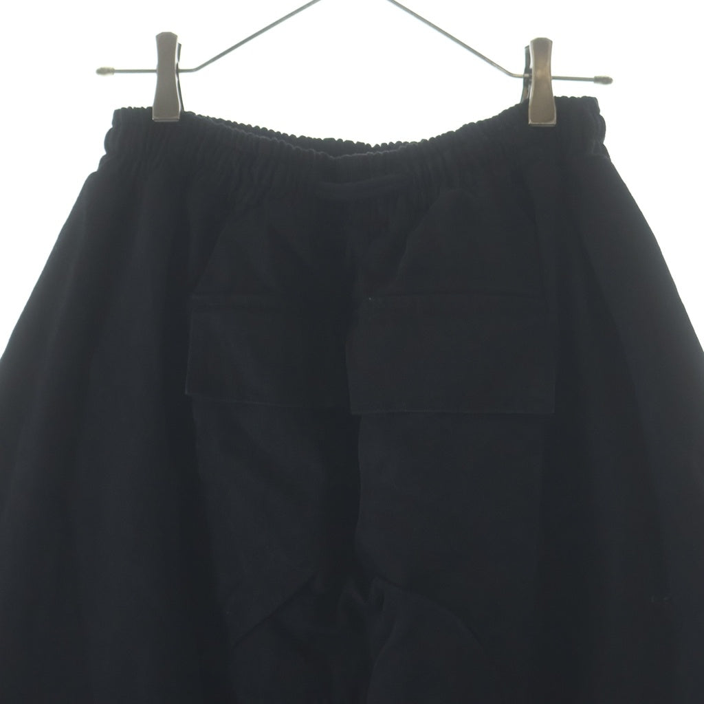 YORI SPORT(ヨリ スポーツ) ZIP OFF UNDERWEAR DENIM ダメージ加工 ショーツ切替 ワイドデニムパンツ ブラック