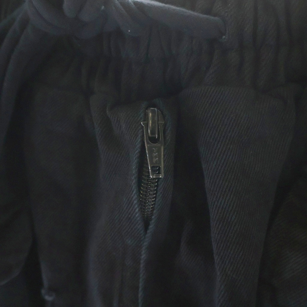 YORI SPORT(ヨリ スポーツ) ZIP OFF UNDERWEAR DENIM ダメージ加工 ショーツ切替 ワイドデニムパンツ ブラック