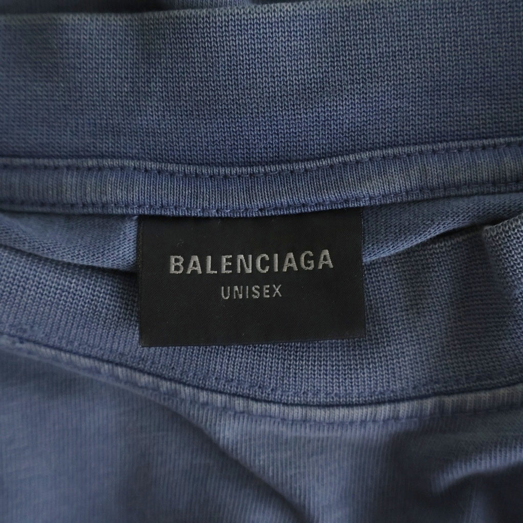 BALENCIAGA(バレンシアガ) 24SS FLAME SHORT SLEEVE T-SHIRT フレイムロゴ半袖Tシャツ カットソー ブルー 787349 TQVW7