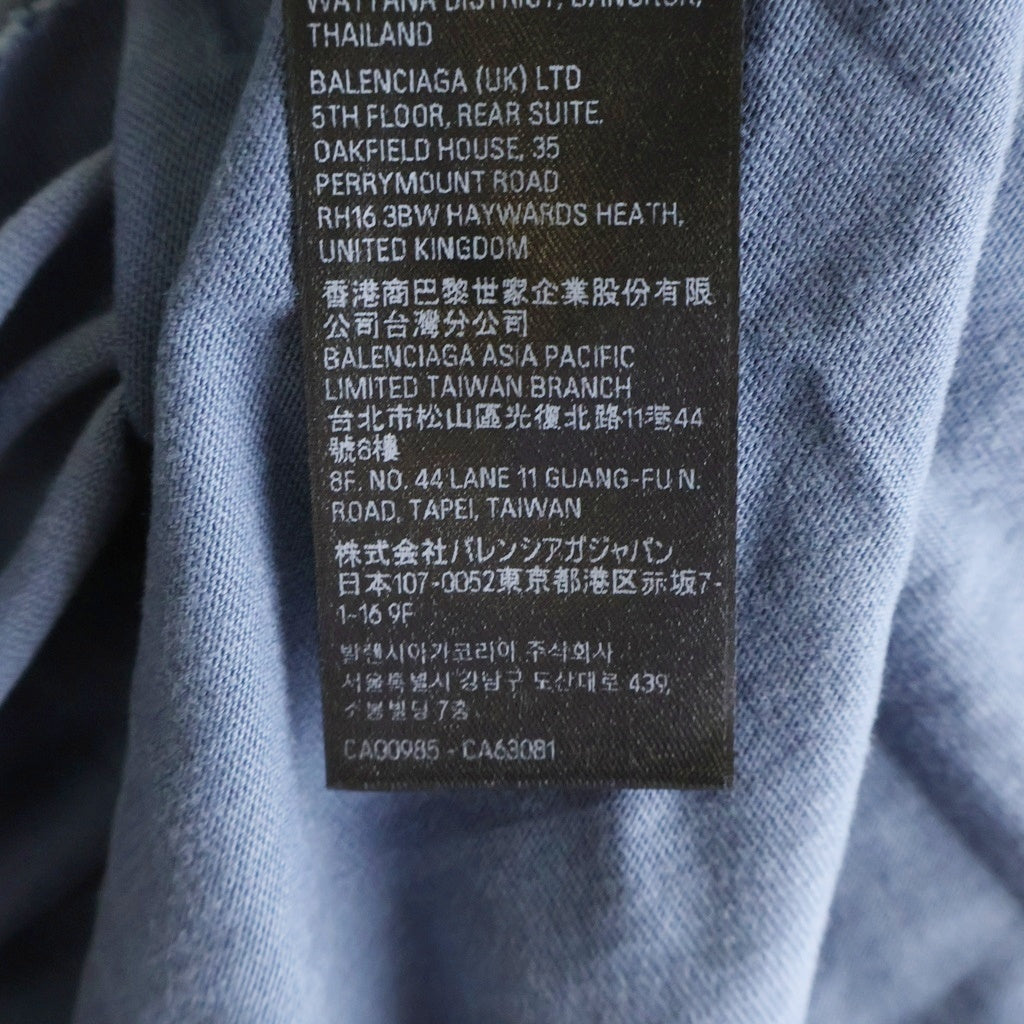 BALENCIAGA(バレンシアガ) 24SS FLAME SHORT SLEEVE T-SHIRT フレイムロゴ半袖Tシャツ カットソー ブルー 787349 TQVW7