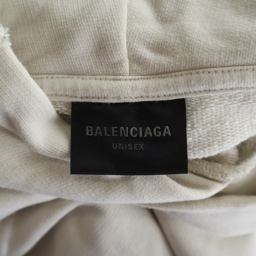 BALENCIAGA(バレンシアガ) Be different デストロイ加工 プルオーバーパーカー フーディー ベージュ 720426 TNVV1