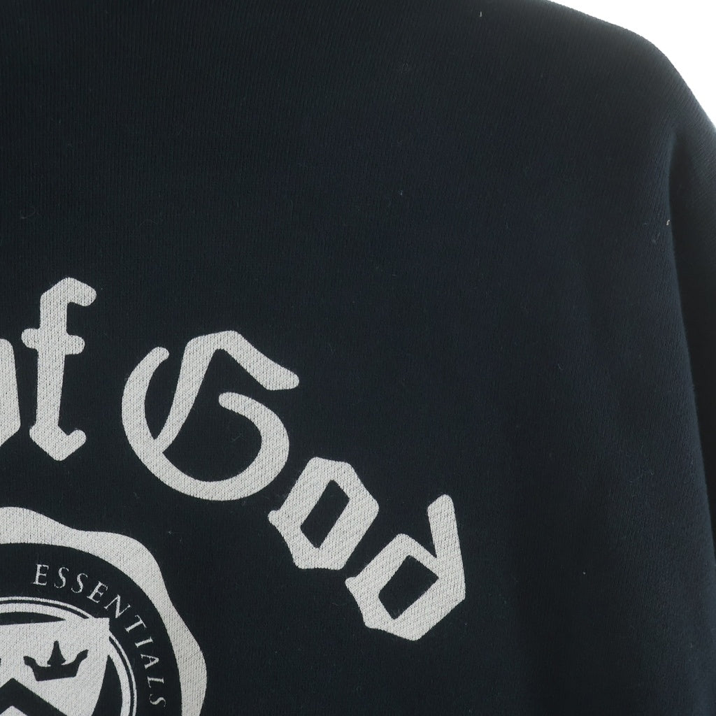 FEAR OF GOD ESSENTIALS(フィアオブゴッド エッセンシャルズ) HEAVY FLEECE VINTAGE SHRUKEN HOODIE フロントプリント プルオーバーフリースパーカー ブラック