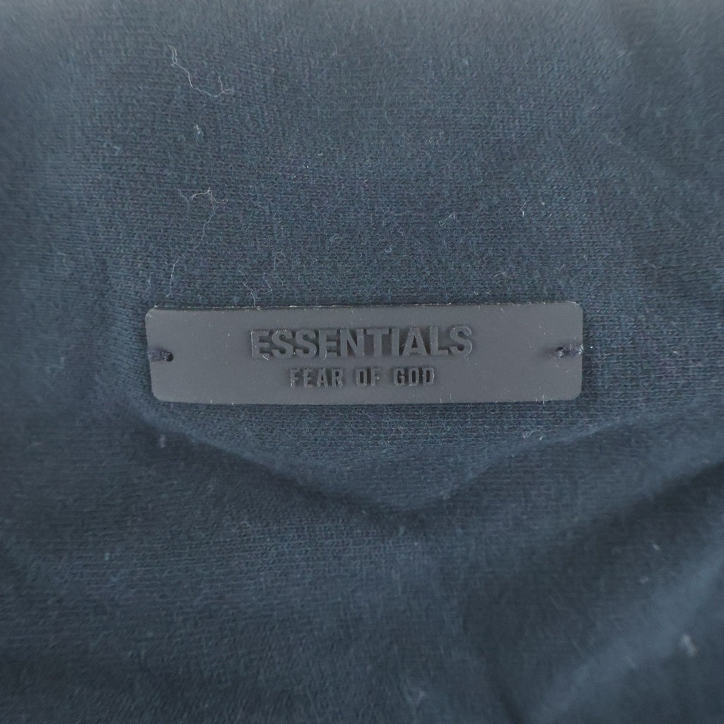 FEAR OF GOD ESSENTIALS(フィアオブゴッド エッセンシャルズ) HEAVY FLEECE VINTAGE SHRUKEN HOODIE フロントプリント プルオーバーフリースパーカー ブラック