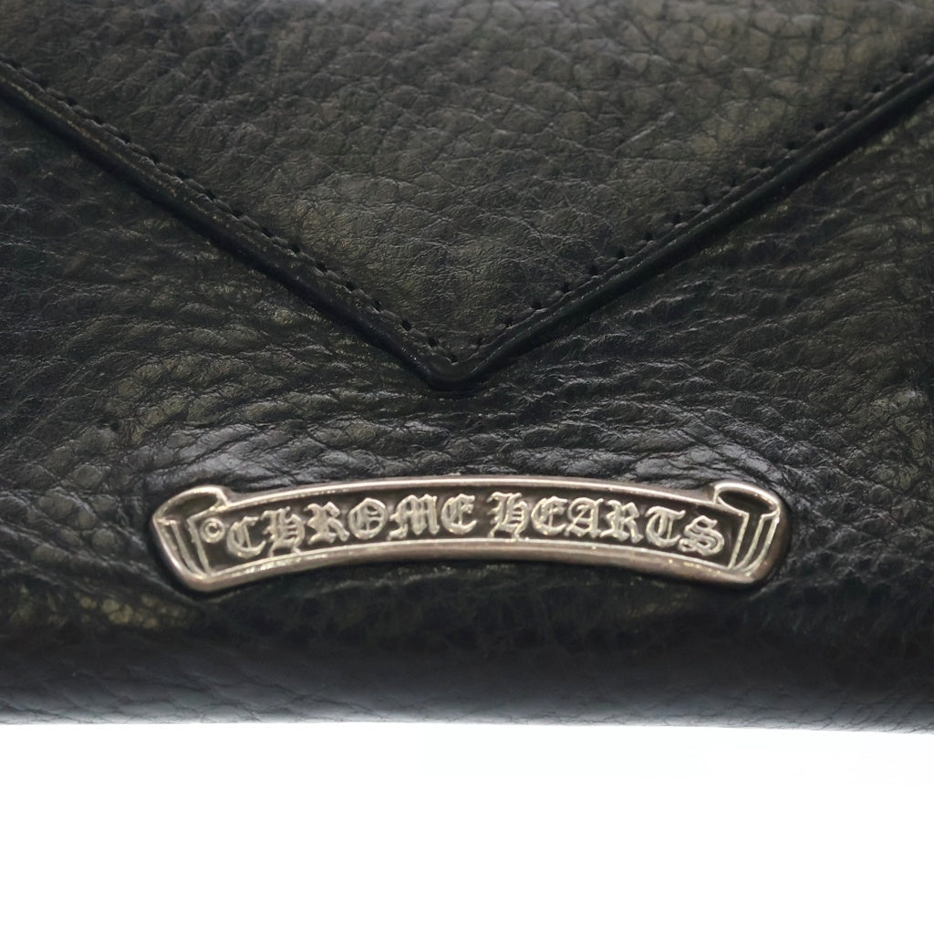 CHROME HEARTS(クロムハーツ) TINY WALLET タイニーレザーウォレット CHプラスボタン 財布 ブラック