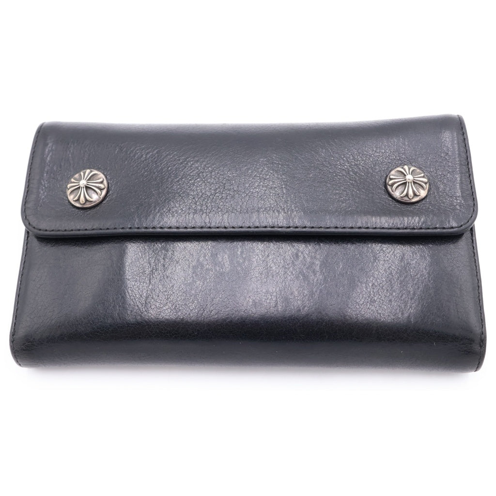 CHROME HEARTS(クロムハーツ) WAVE ウェーブ レザーウォレット 財布 ブラックBCA375
