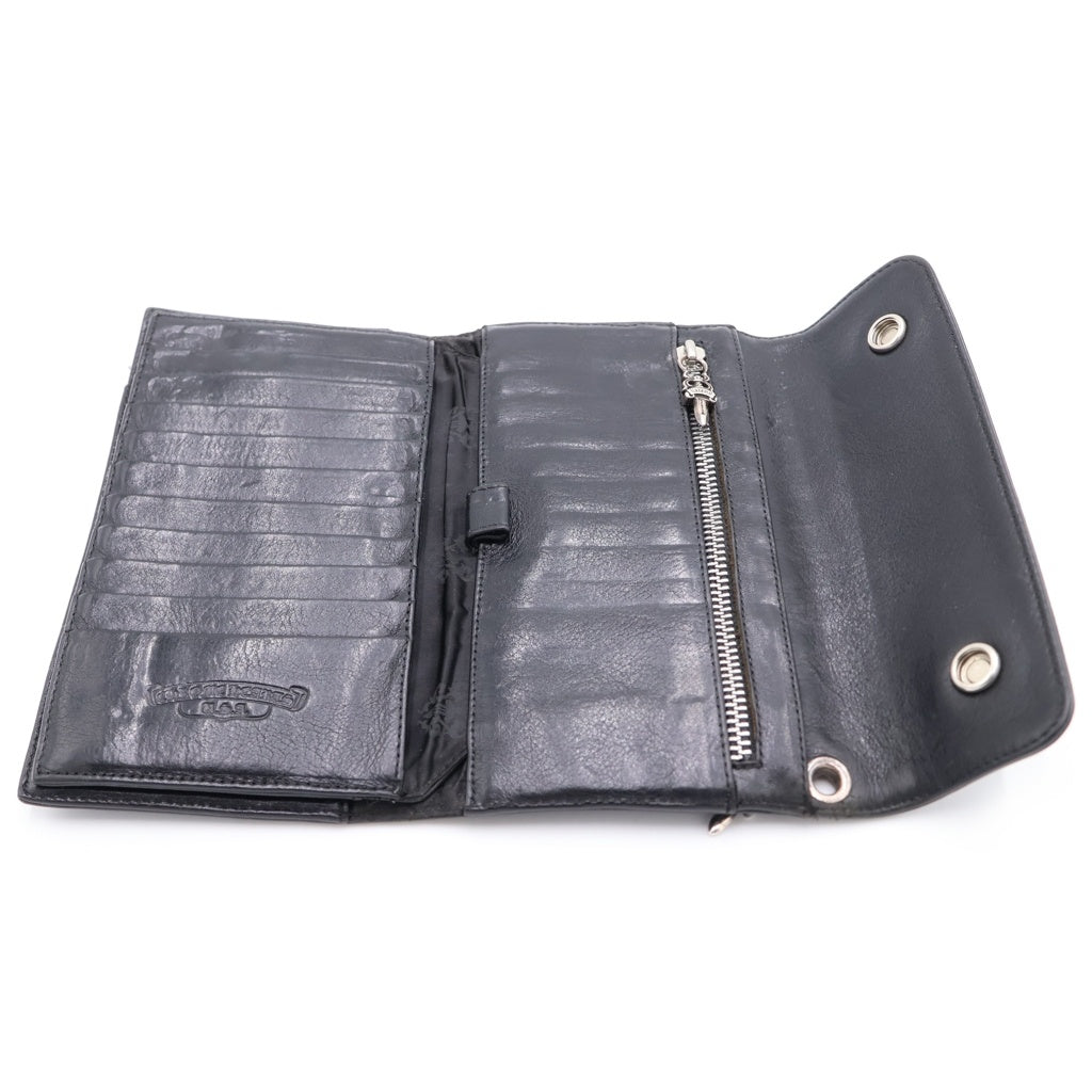 CHROME HEARTS(クロムハーツ) WAVE ウェーブ レザーウォレット 財布 ブラックBCA375