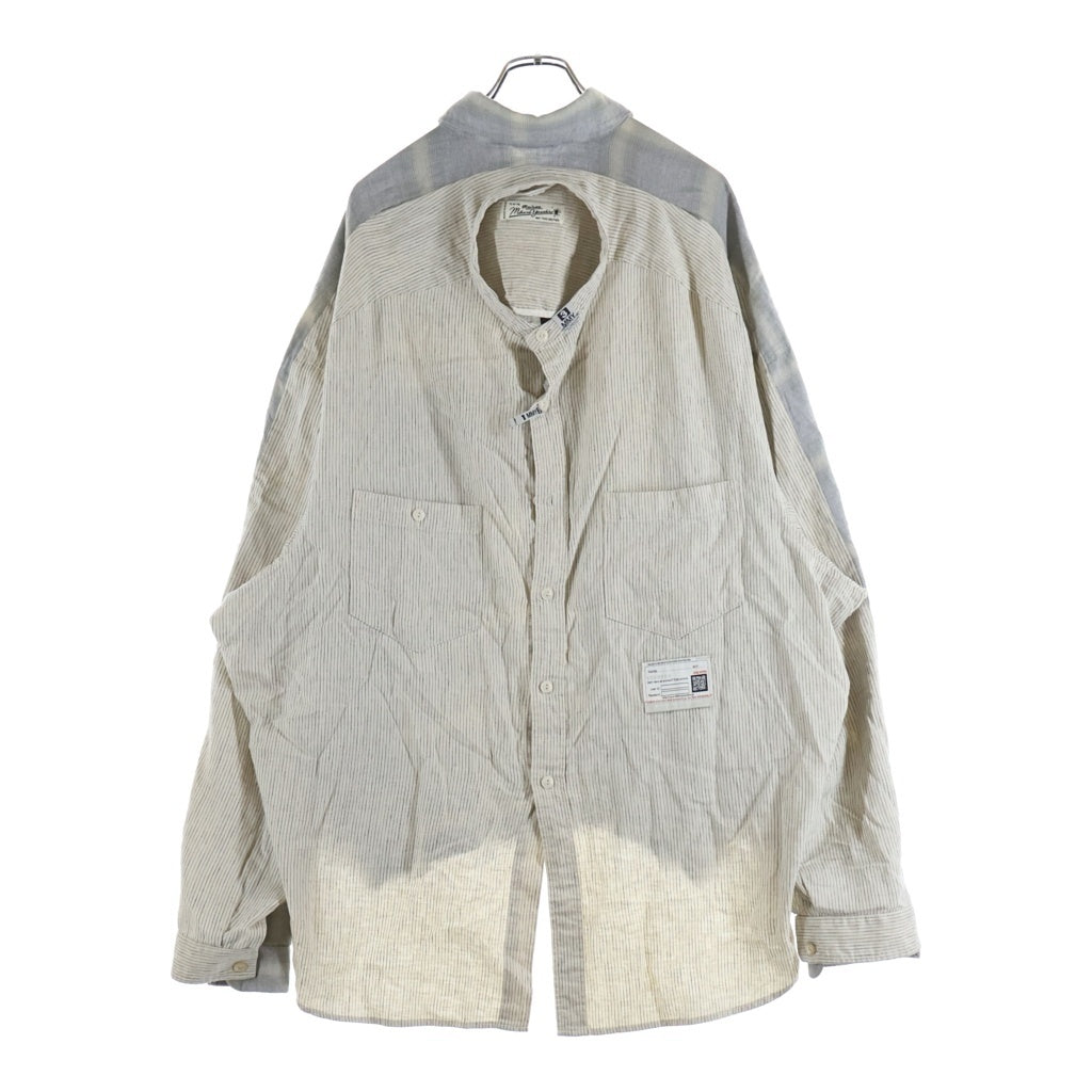 MAISON MIHARAYASUHIRO(メゾンミハラヤスヒロ) BOTH FRONTS RELAXED FIT LONG SLEEVE SHIRT ボスフロント リバーシブル長袖シャツ グレー A14SH081
